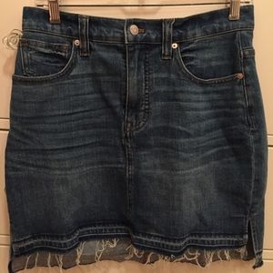 Madewell step hem denim skirt